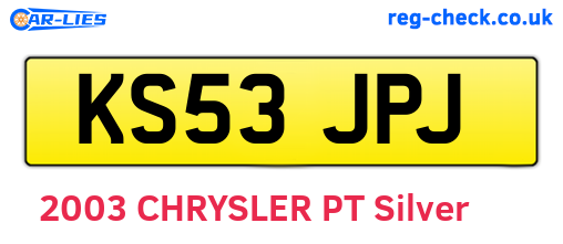KS53JPJ are the vehicle registration plates.
