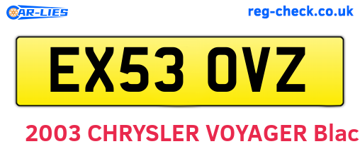 EX53OVZ are the vehicle registration plates.