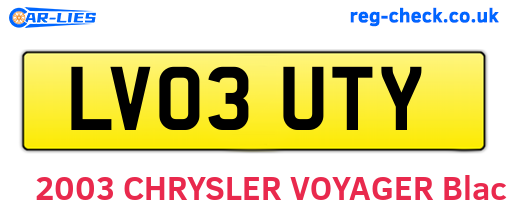 LV03UTY are the vehicle registration plates.