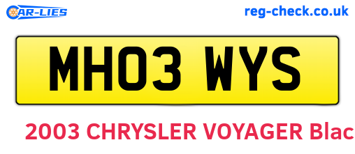 MH03WYS are the vehicle registration plates.