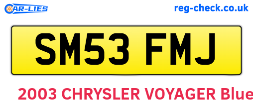 SM53FMJ are the vehicle registration plates.