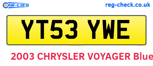 YT53YWE are the vehicle registration plates.