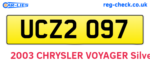 UCZ2097 are the vehicle registration plates.
