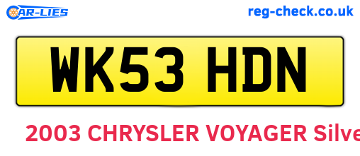 WK53HDN are the vehicle registration plates.