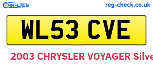 WL53CVE are the vehicle registration plates.