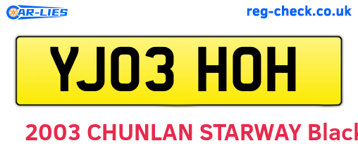 YJ03HOH are the vehicle registration plates.
