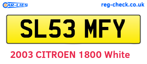SL53MFY are the vehicle registration plates.