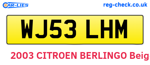 WJ53LHM are the vehicle registration plates.