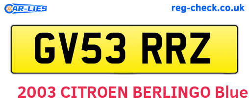 GV53RRZ are the vehicle registration plates.
