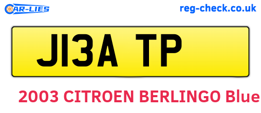 J13ATP are the vehicle registration plates.