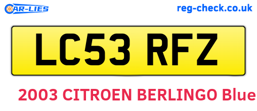 LC53RFZ are the vehicle registration plates.