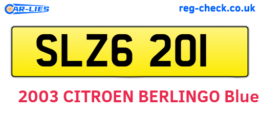 SLZ6201 are the vehicle registration plates.