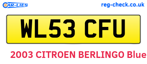 WL53CFU are the vehicle registration plates.