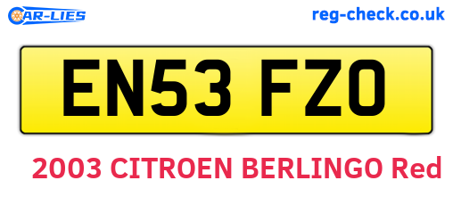 EN53FZO are the vehicle registration plates.