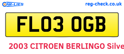 FL03OGB are the vehicle registration plates.