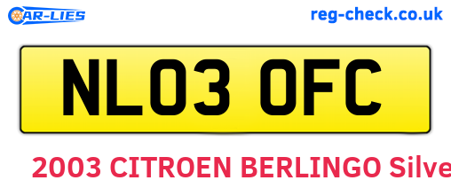 NL03OFC are the vehicle registration plates.