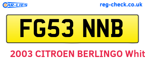 FG53NNB are the vehicle registration plates.