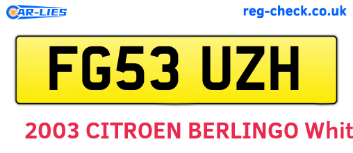 FG53UZH are the vehicle registration plates.