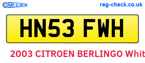 HN53FWH are the vehicle registration plates.