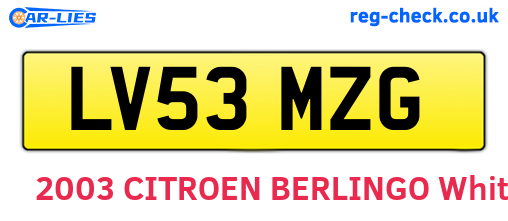 LV53MZG are the vehicle registration plates.