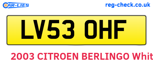 LV53OHF are the vehicle registration plates.