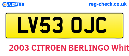 LV53OJC are the vehicle registration plates.