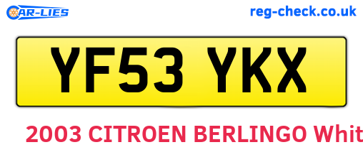 YF53YKX are the vehicle registration plates.