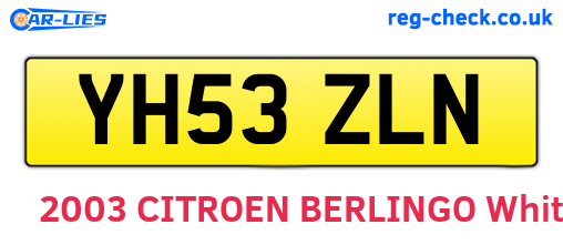YH53ZLN are the vehicle registration plates.