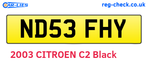ND53FHY are the vehicle registration plates.