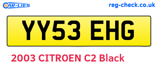 YY53EHG are the vehicle registration plates.
