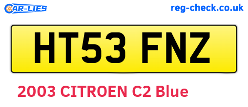 HT53FNZ are the vehicle registration plates.