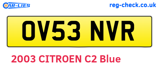 OV53NVR are the vehicle registration plates.