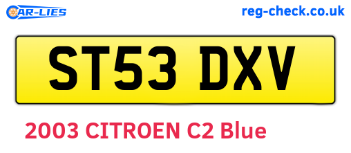 ST53DXV are the vehicle registration plates.