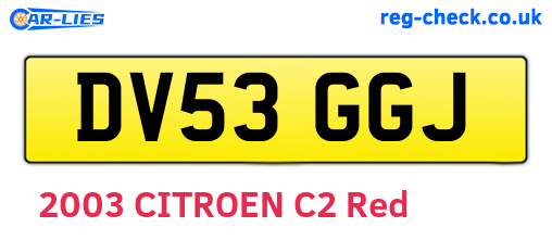 DV53GGJ are the vehicle registration plates.