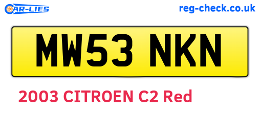 MW53NKN are the vehicle registration plates.