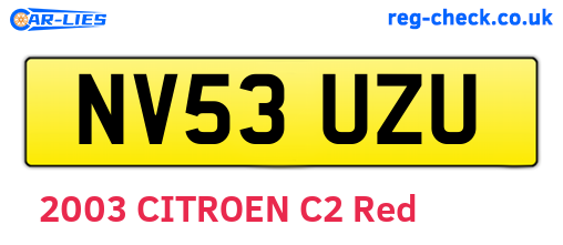 NV53UZU are the vehicle registration plates.
