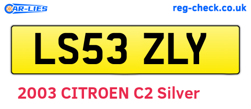 LS53ZLY are the vehicle registration plates.