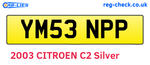 YM53NPP are the vehicle registration plates.