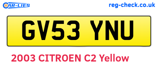GV53YNU are the vehicle registration plates.