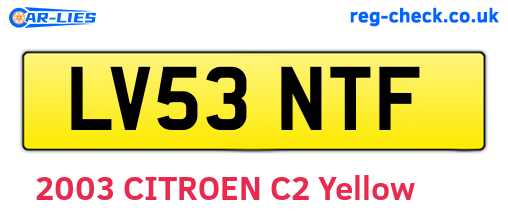 LV53NTF are the vehicle registration plates.