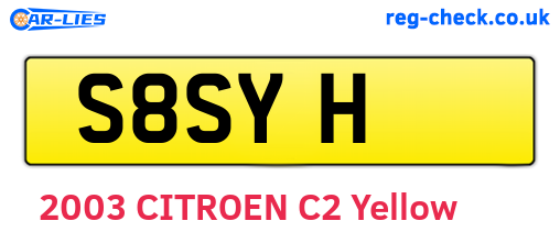 S8SYH are the vehicle registration plates.
