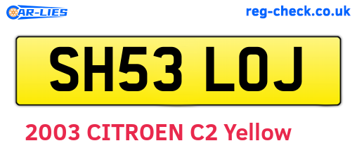 SH53LOJ are the vehicle registration plates.