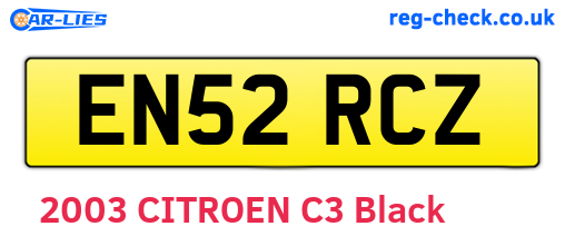 EN52RCZ are the vehicle registration plates.