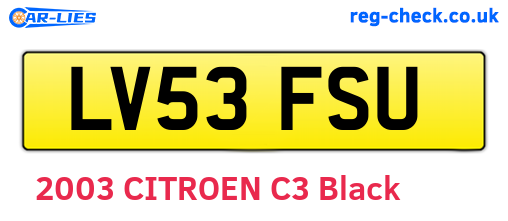 LV53FSU are the vehicle registration plates.