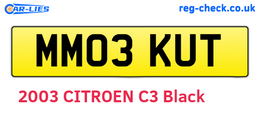 MM03KUT are the vehicle registration plates.