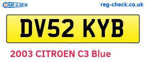 DV52KYB are the vehicle registration plates.