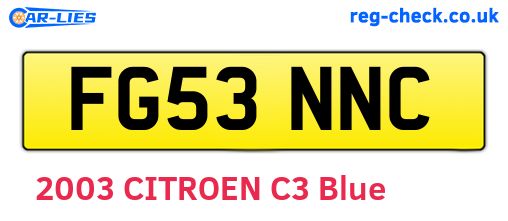 FG53NNC are the vehicle registration plates.