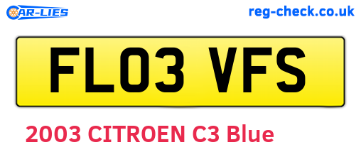 FL03VFS are the vehicle registration plates.