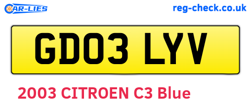 GD03LYV are the vehicle registration plates.