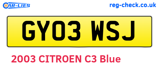 GY03WSJ are the vehicle registration plates.